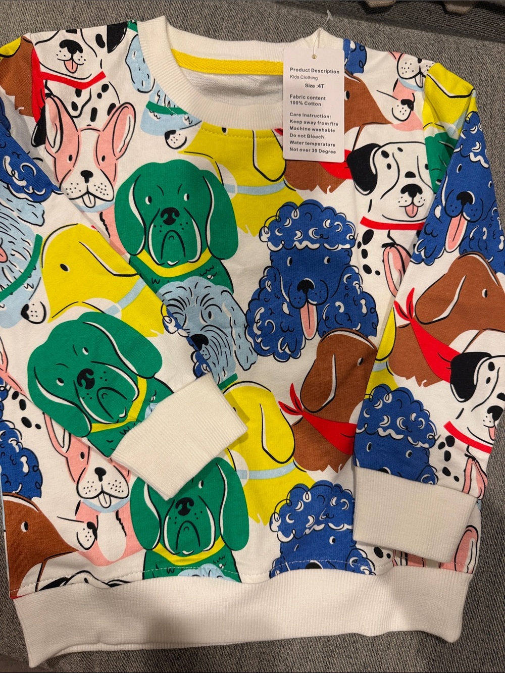 Kids Multicolor Dog Print Sweatshirt - Unbranded
